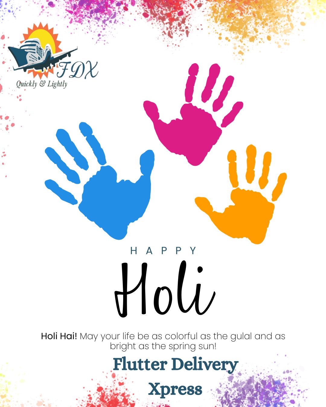 🌈 Celebrate a Colorful & Safe Holi with Flutter Delivery Xpress